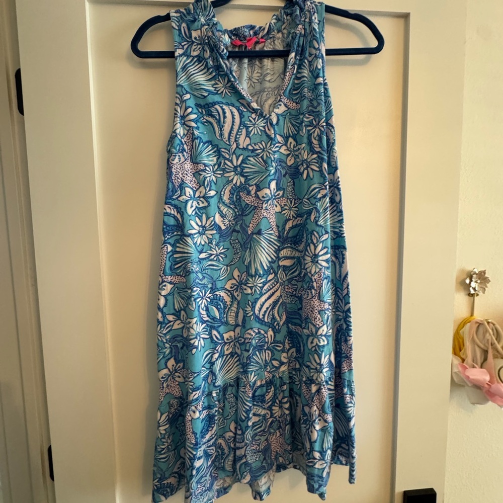 Lilly Pulitzer Blue and White Printed Sundress